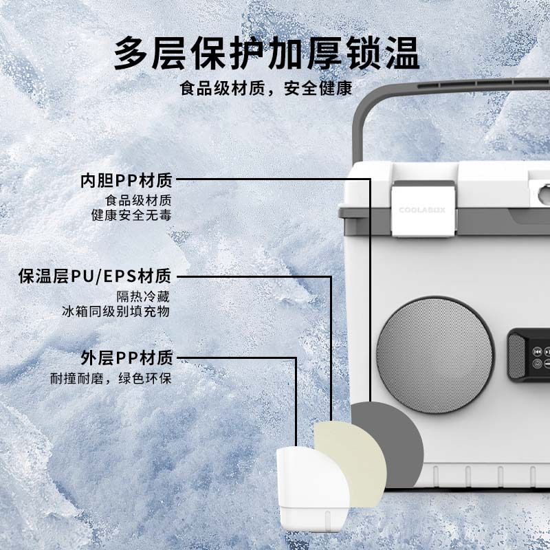 28L camping al aire libre bluetooth audio incubador multifuncional alimentos portátiles refrigerador de aislamiento térmico bolsa de hielo