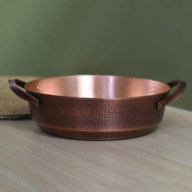 加厚紫铜红铜纯手工铜锅加深铜锅电磁炉专用铜锅铜火锅涮煮炖铜锅