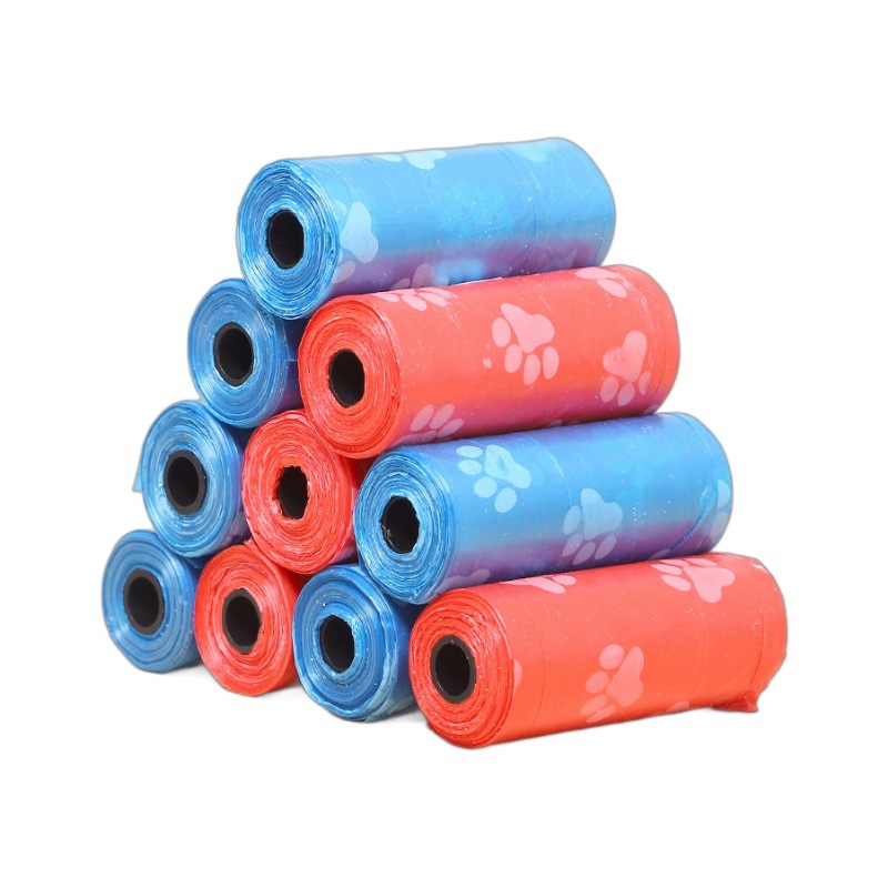 Bolsa de basura para mascotas en stock bolsa de recogida de rollos de impresión de colores al por mayor bolsa de recogida de mascotas bolsa de basura