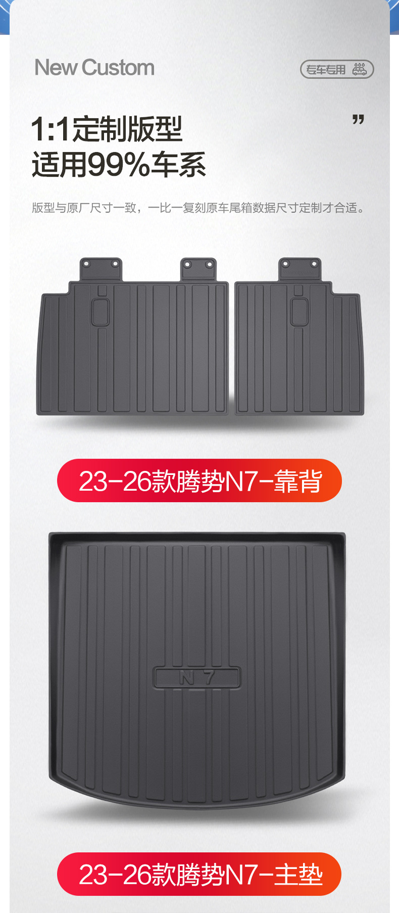 Tengshi N7 Trunk Mat Interior Decoration Accessories 2026 Model Car Interior Modification Parts Tpe Trunk Mat