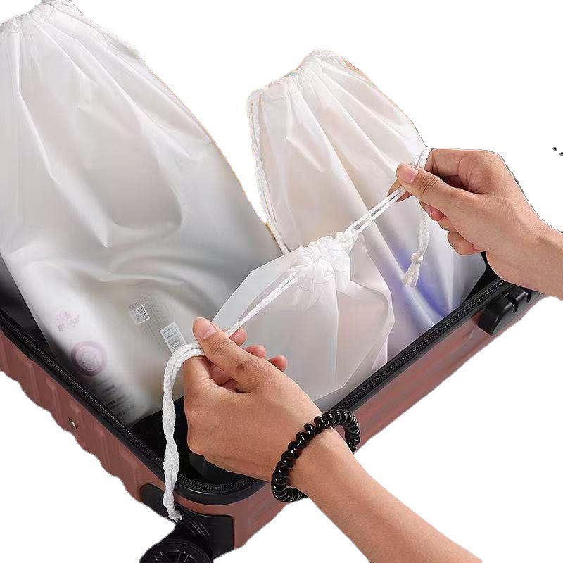 Spot CPE transparente esmerilado cordón bolsillo plástico zapatos de viaje almacenamiento bolsa de embalaje ropa calcetines bolsa