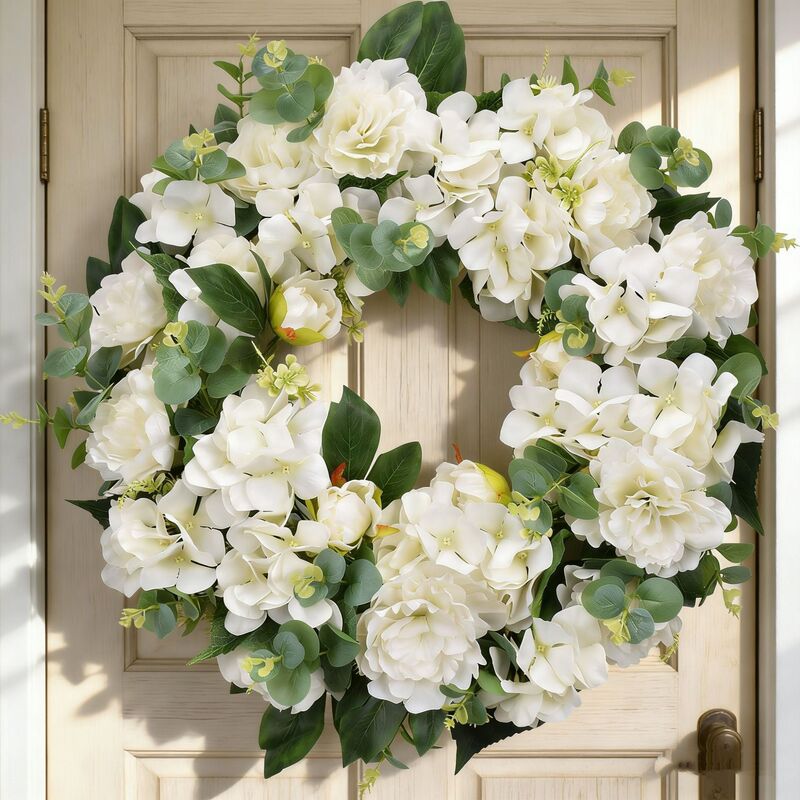 Cross-Border Hot-Selling Spring and Summer Artificial Peony and Hydrangea Wreath for Front Door and Window Decoration, Wedding Scene Arrangement Cross-Border Hot-Selling Spring and Summer Artificial Peony and Hydrangea Wreath for Front Door and Window Decoration, Wedding Scene Arrangement