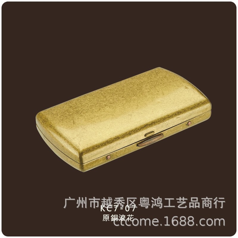 Coolbao タバコボックス KC7 シリーズ真鍮光沢のある 12 パックファッショナブルで絶妙なタバコボックストレンディなローレットメタルタバコボックス|undefined