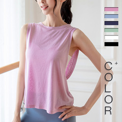 New yoga clothing summer quick-drying breathable sports sleeveless vest women's fitness clothing beautiful back cover running yoga top