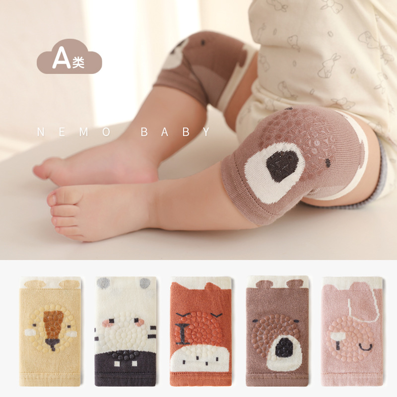 2024 primavera nueva almohadilla de rodilla para niños delgada de dibujos animados bebé gateando equipo de protección gateando resistente a las caídas antideslizante funda de almohadilla protectora