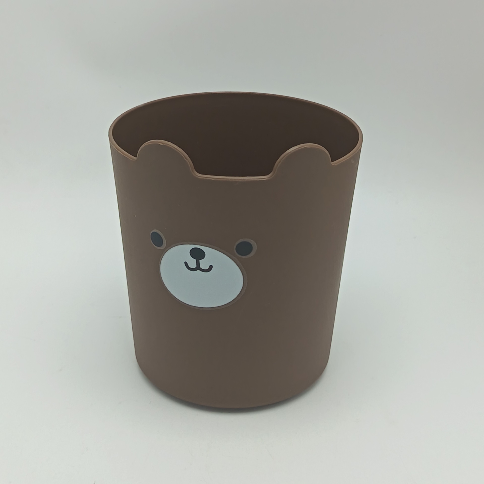 곰 원형 펜 홀더 소형 9.9*11.5 커피 색상