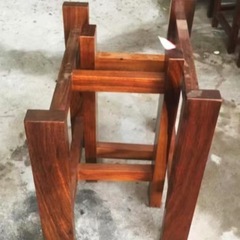 实木桌子腿大板支撑架脚茶餐桌台脚原木配套工字架大理石加厚桌脚