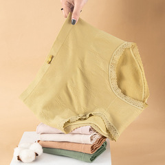 New seamless high-waisted women's underwear lace-edged briefs pure cotton crotch tummy-lifting butt-lifting waist bow