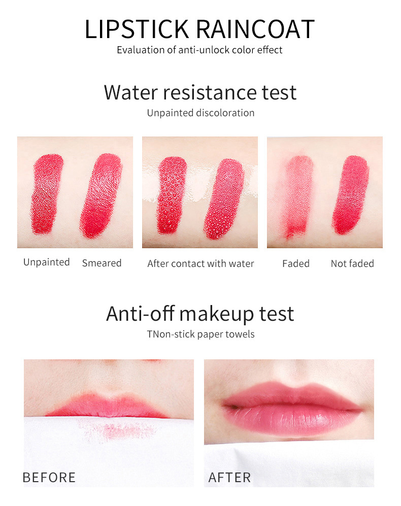 VIBELY Double-head Lip Gloss Raincoat, non-stick cup, Water Gloss mirror Lip Gloss Raincoat, Lipstick Setting Wonder, Setting liquid undefined