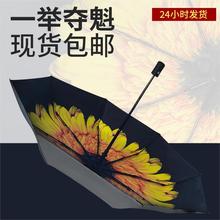 雨伞一举夺魁向日葵伞中考高考夺魁伞折叠黑胶防晒伞女学生自动伞