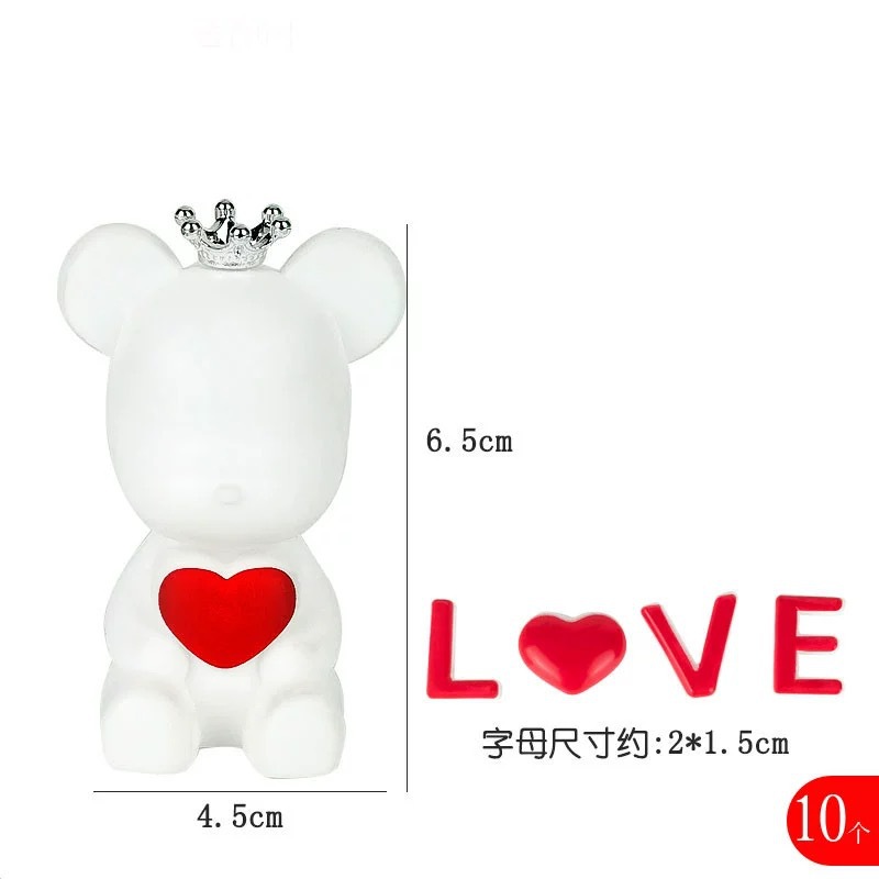 214 Día de San Valentín pareja corona oso pastel decoración oso conjunto vida propuesta confesión lindo hornear Decoración
