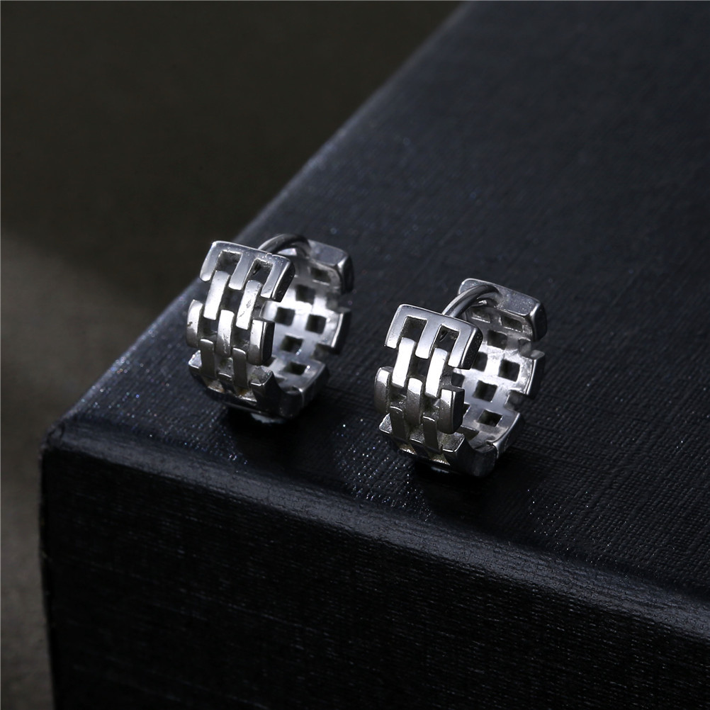 1 Piece Hip-hop Geometric Titanium Steel Plating Men's Earrings display picture 1