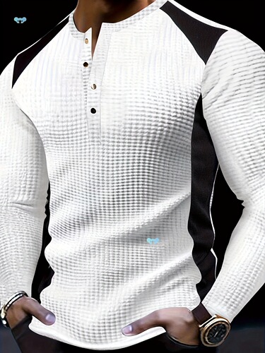 Men's Autumn and Winter Contrast Color Waffle Knit Long