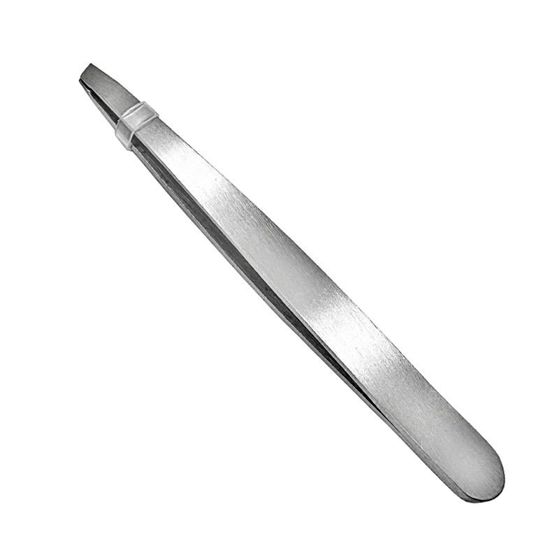 Stainless steel thick 96 eyebrow clip oblique eyebrow pliers edge sanding makeup white hair pulling tool 96mm tweezers