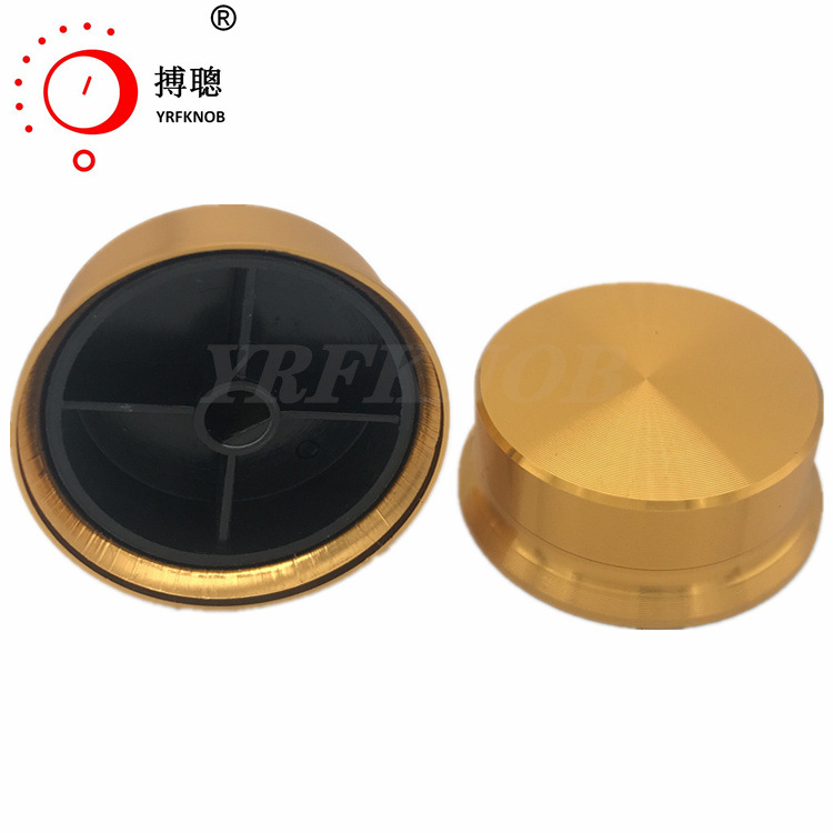 YRFKNOB厂家品牌金属旋钮帽型外径35-40*15mm 高金黄色燃气灶旋钮