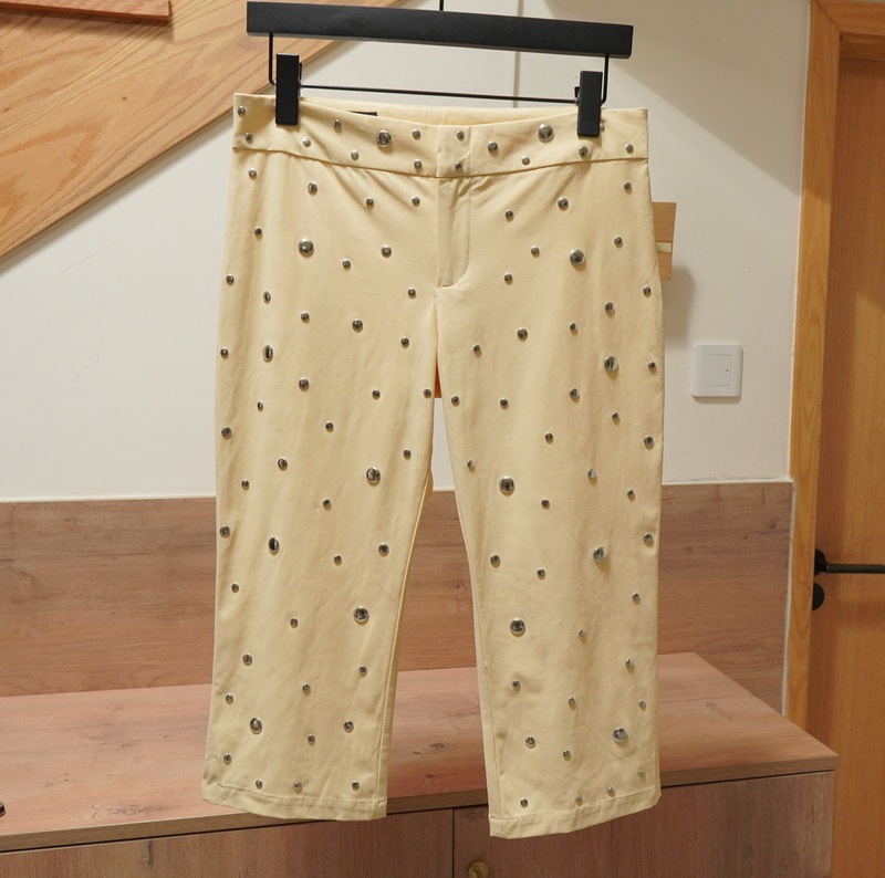 Original Spanish Fashion Women's Rivet-Embellished Capri Pants 4772/411 Casual Pants Original Spanish Fashion Women's Rivet-Embellished Capri Pants 4772/411 Casual Pants