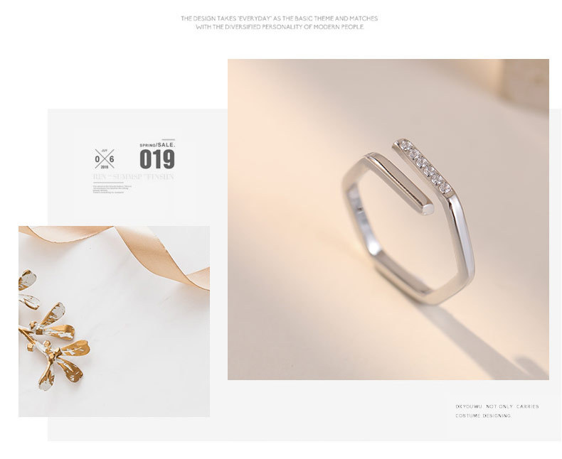 2g Weight PVD Coated Gold Plating Process 18K Gold, Platinum, Real Gold Plated Plating Material Zircon Inlay Material PVD Coated 18K Gold Platinum Real Gold Plated Irregular 304 Stainless Steel Simple Style Waterproof Non Tarnish Open Ring