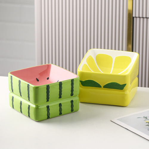 Cat bowl ceramic cat food bowl drinking bowl cat food dish anti-tip pet supplies dog water bowl wholesale