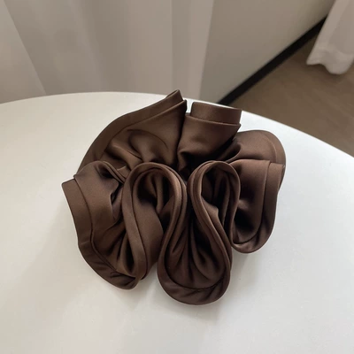 Wood Fringe Bud Satin Elegant – Saç üçün rezinlər - deep-coffee