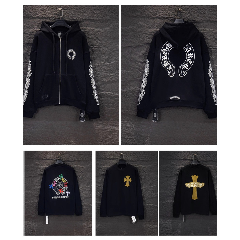25Ss High Quality Correct Version Ch Autumn and Winter New Sanskrit Horseshoe Limited Embroider Patch Printed Sweatshirt in Stock 25Ss High Quality Correct Version Ch Autumn and Winter New Sanskrit Horseshoe Limited Embroider Patch Printed Sweatshirt in Stock