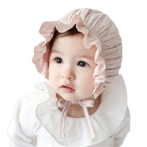韩版新款婴儿帽子春夏公主帽婴幼儿胎帽水洗纱布帽宝宝宫廷帽护卤