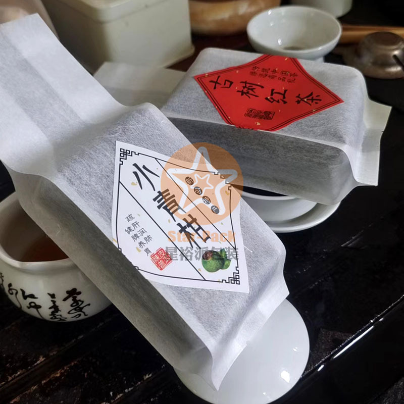 精美金色绵纸柔软茶叶自封袋自立袋