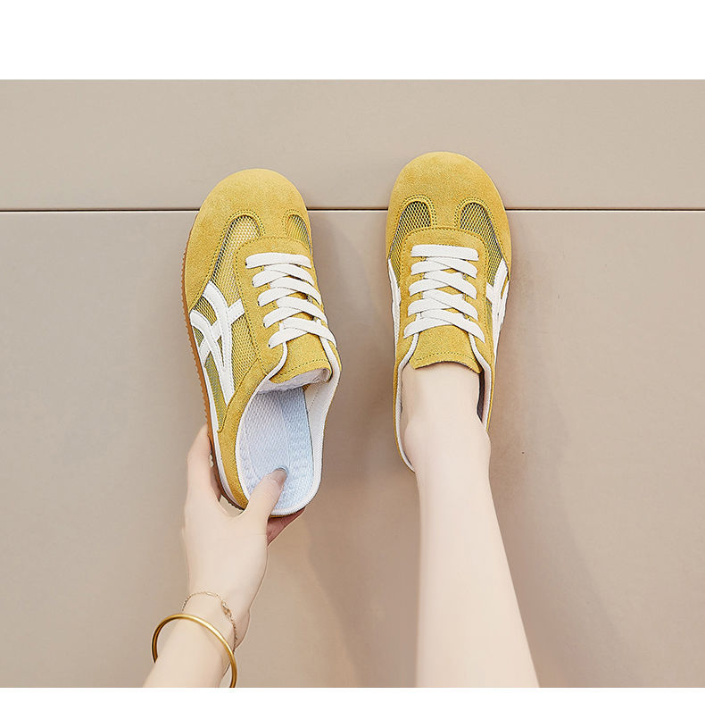 Zapatillas para mujeres zapatillas de soleas gruesas zapatillas de un pedazo 2025 nuevas zapatillas casuales de malla de verano