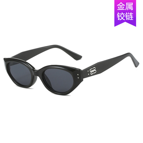 Rice nail irregular cat-eye sunglasses  new Korean version retro sunglasses for women with small faces, fashionable and high-end street photography