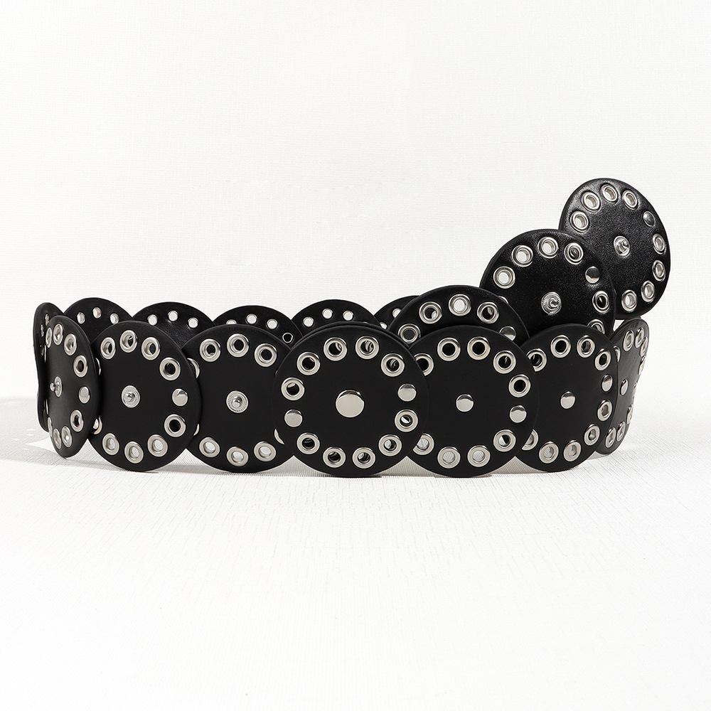 136g Weight Belt Classification 1 Piece Quantity Holiday, Daily, Selfie Occasion Pu Leather Material Solid Color Pattern Spring&Summer, Autumn&Winter Season Women's Gender Plating Design Hip-Hop, Punk Style Hip-Hop Punk Solid Color Pu Leather Plating Women's Leather Belts 4