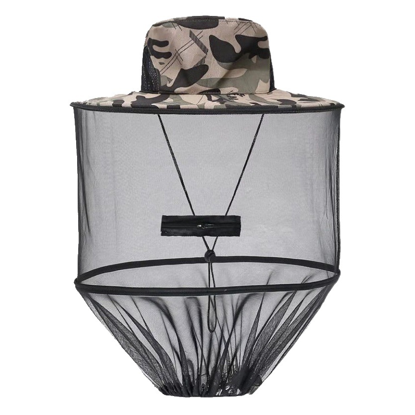 Manufacturer Wholesale Anti-Mosquito Hat Fishing Hat Sunshade Outdoor Men's Leisure Fishing Dense Mesh Large Brim