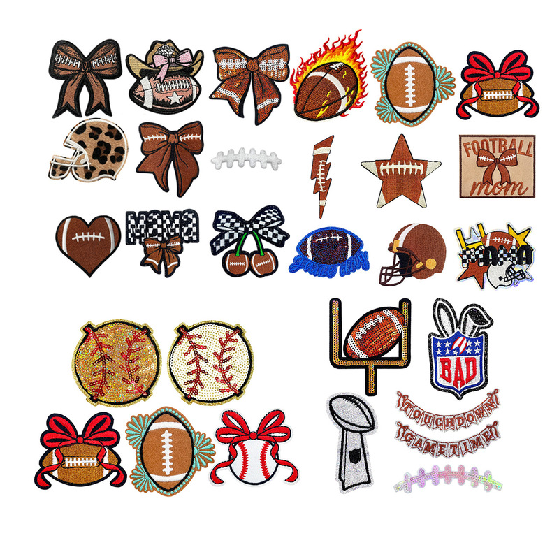 Gameday Football Glitter Football Game Day Embroidery Patch 10cm DIY Iron-On Patch Gameday Football Glitter Football Game Day Embroidery Patch 10cm DIY Iron-On Patch