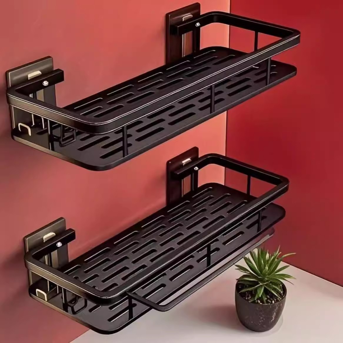 No-Drill Bathroom Storage Rack, Bathroom Shelf, Toilet Washroom Sink Wall-Mounted Storage Rack
