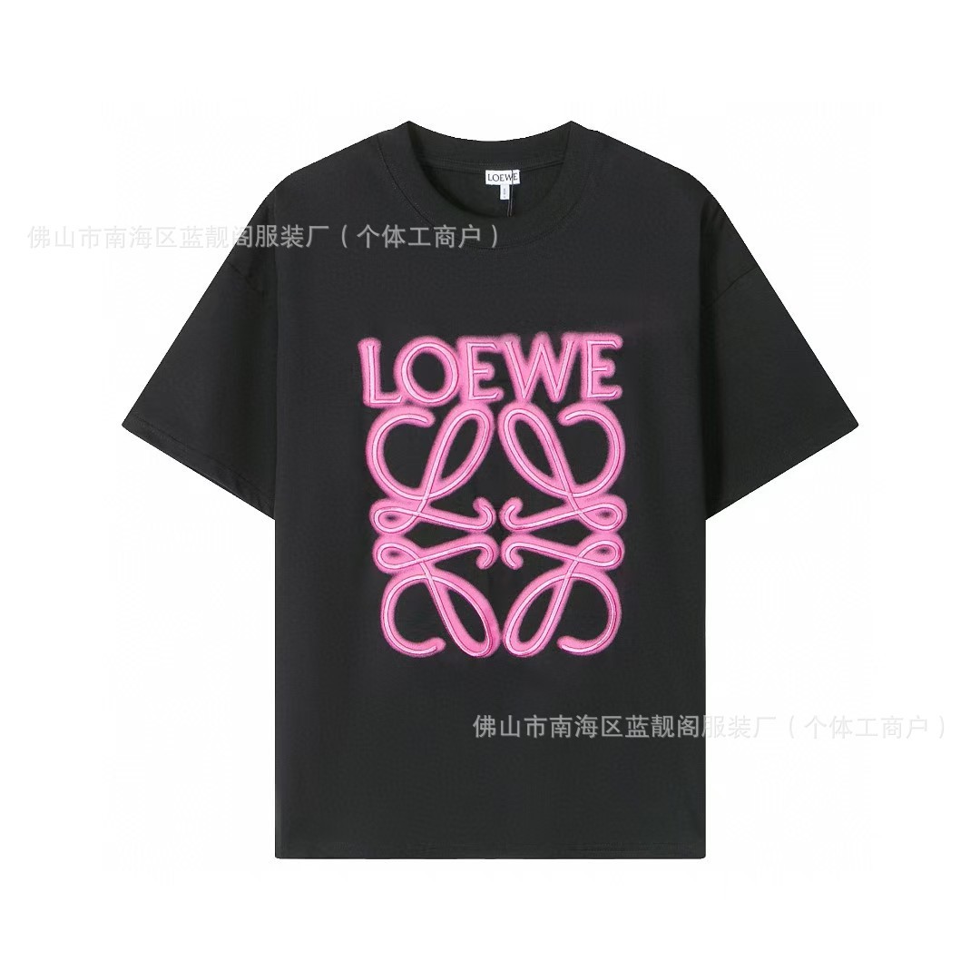 正しいバージョンLOE家24SS新ポケット刺繍クラシック小標男女ゆるいカジュアルカップル半袖tシャツ