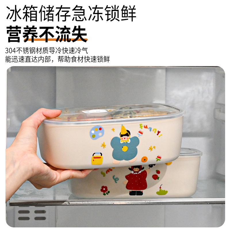 304不锈钢保温饭盒高颜值分格餐盒学生上班族可微波炉加入便当盒|undefined