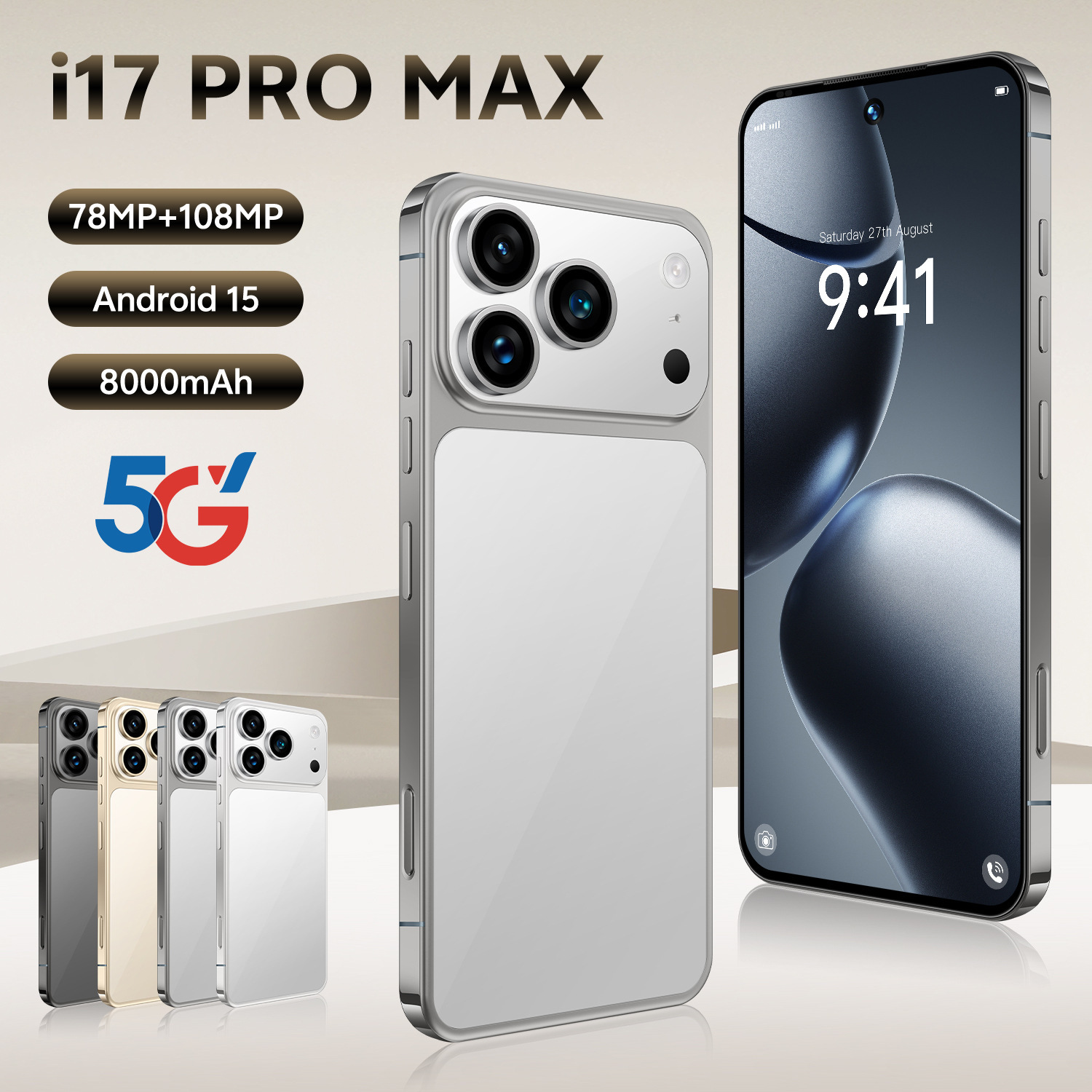 Hot-Selling Popular Cross-Border Mobile Phone I17 Pro Max Android Phone 7.3 Large Screen 16+1t Can Be Shipped on Behalf of Others