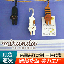 亚马逊家居小动物照片墙夹米兰达猫木质工艺品夹照片便签夹日式风