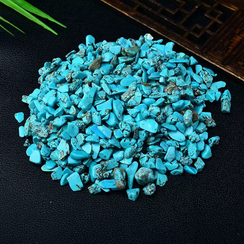 绿松石碎石批发 白松石烤色制作优化绿松石摆件供佛供曼扎碎石