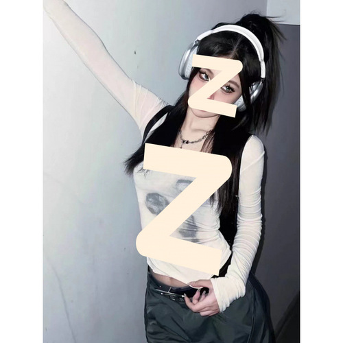 Spicy Girl Tie-Dye Long-Sleeve T-Shirt for Women, 2025 Autumn Design—Niche, Slim-Fit, Body-Sculpting Base Layer Top