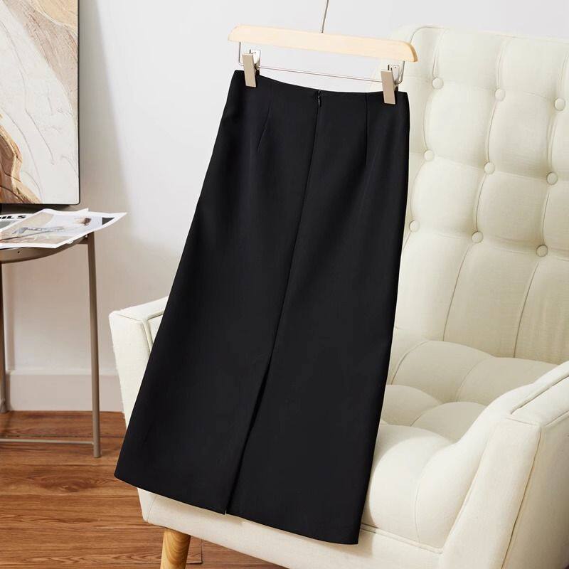 Chân váy vest nữ dáng lửng cạp cao ống đứng xẻ tà sau ôm mông, dài 60 cm / 72 cm — Hồng (60CM), Hồng (72CM), Kaki (72CM), Màu be (60CM) chi tiết 4