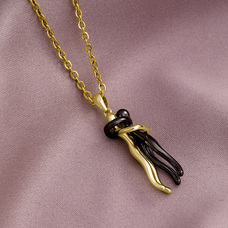 Electroplating Gold Plating Process Wholesale Fashion Geometric 304 Stainless Steel Copper 18K Gold Plated No Inlaid Necklace