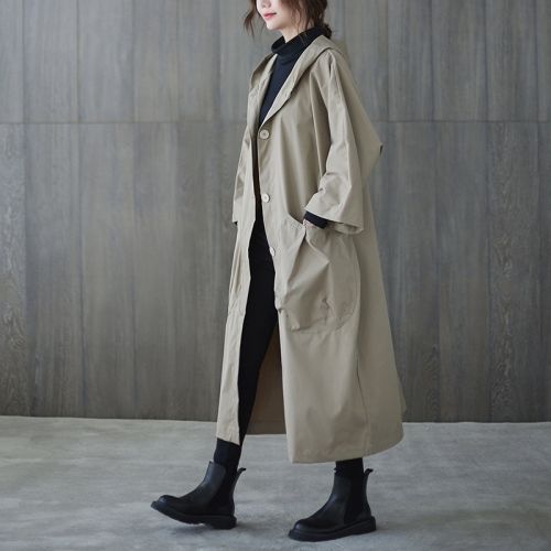 风衣女中长款200斤大码女装工装女秋季外套女秋款外穿长袖上衣女|undefined