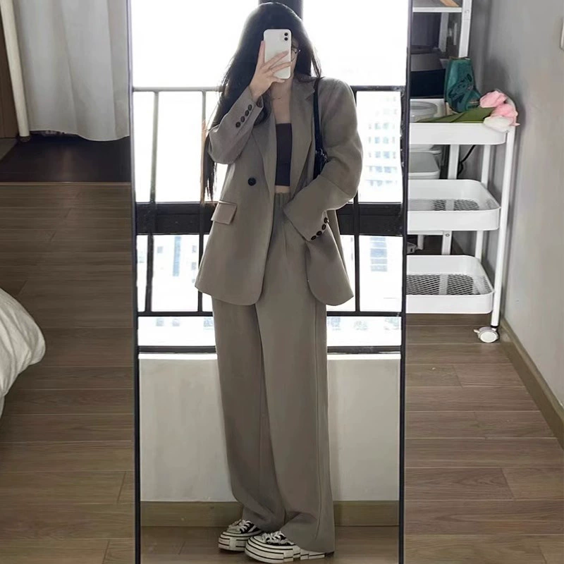 Осенний классический костюм-жакет, универсальный комплект, свобода кроя