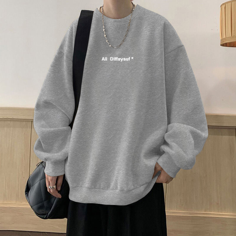 남성용 두꺼운 코튼 풀오버 스웨트셔츠 가을 겨울 이너웨어 플러스 벨벳 두꺼운 바텀 셔츠 일본 스타일 심플 트렌디 브랜드 탑 재킷