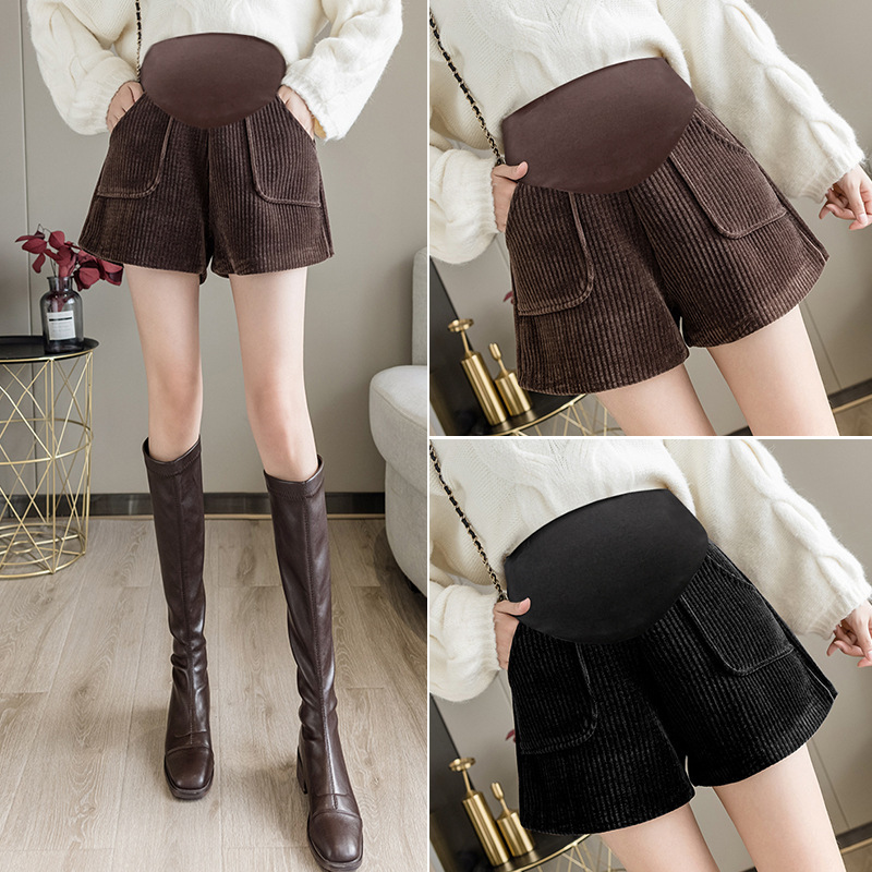 Pregnant Women's Shorts Autumn and Winter Outer Wear Loose Wide-leg Pants High Waist Belly-supporting Shorts Trendy Mom's Boots Pants Winter Thickened Leggings Pregnant Women's Shorts Autumn and Winter Outer Wear Loose Wide-leg Pants High Waist Belly-supporting Shorts Trendy Mom's Boots Pants Winter Thickened Leggings