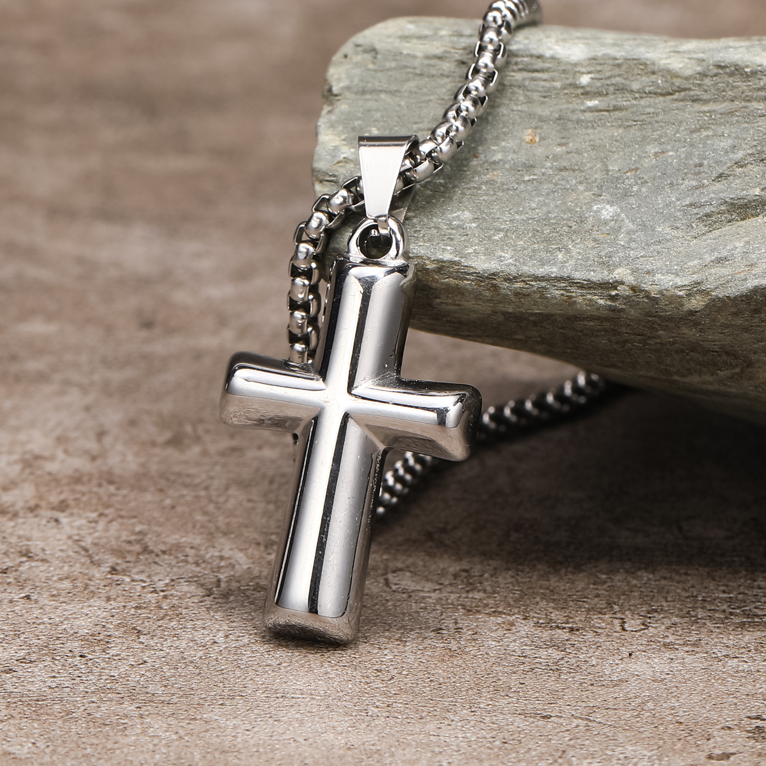Real Gold Plated Plating Material 1 Piece 304 Stainless Steel Real Gold Plated Cross Pendant