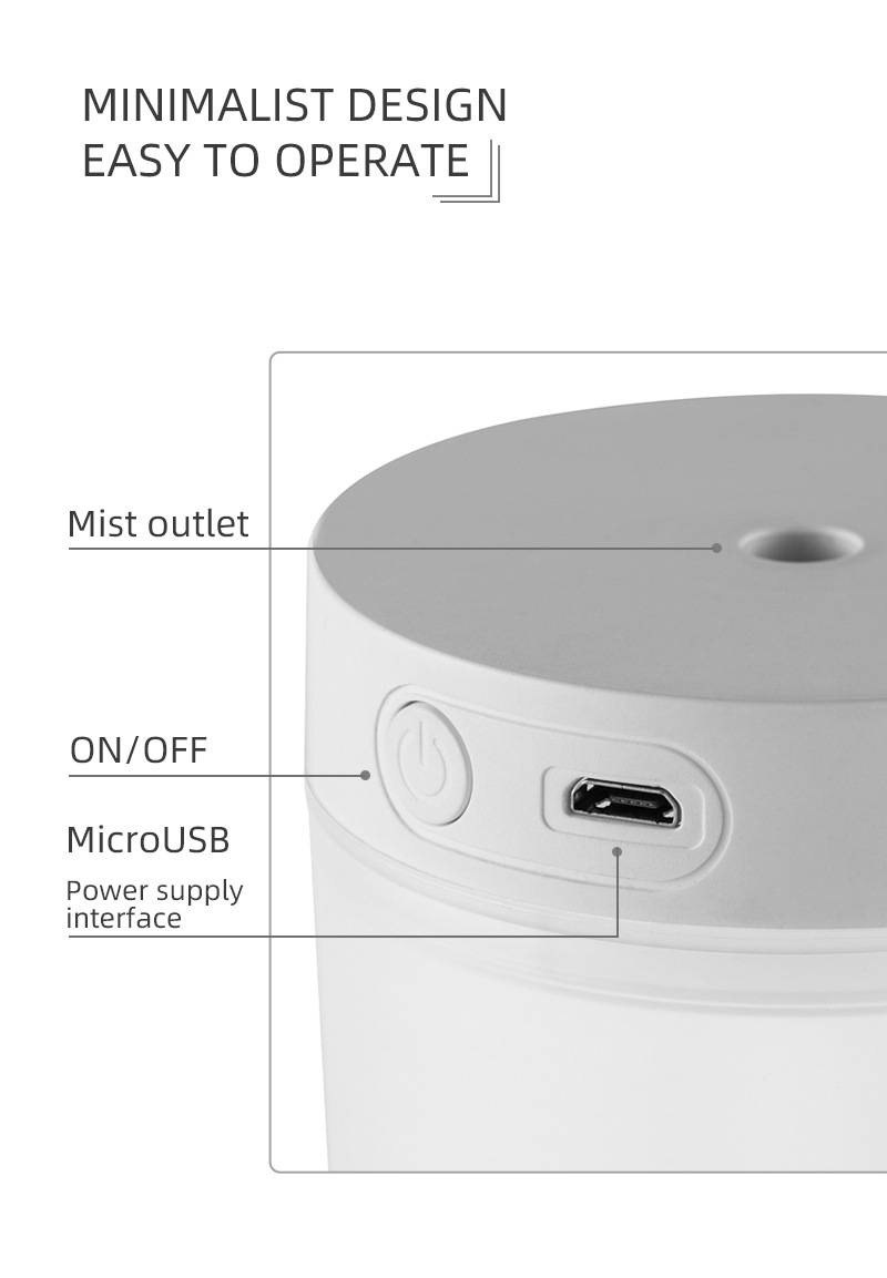 加湿器  Air Humidifier USB大雾量车载办公迷你静音炫彩杯加湿器详情10