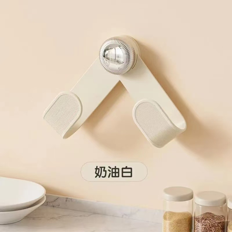 クリーム吸盤回転鍋蓋ラック壁掛け式まな板ラック穴なしキッチン収納ラック|undefined
