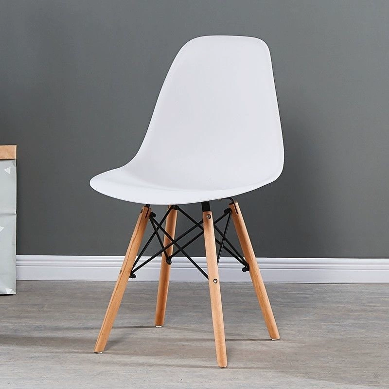 Стул в стиле Eames, пластиковое сиденье, деревянные ножки с металлическими распорками, разные цвета, стандарт/утолщённый