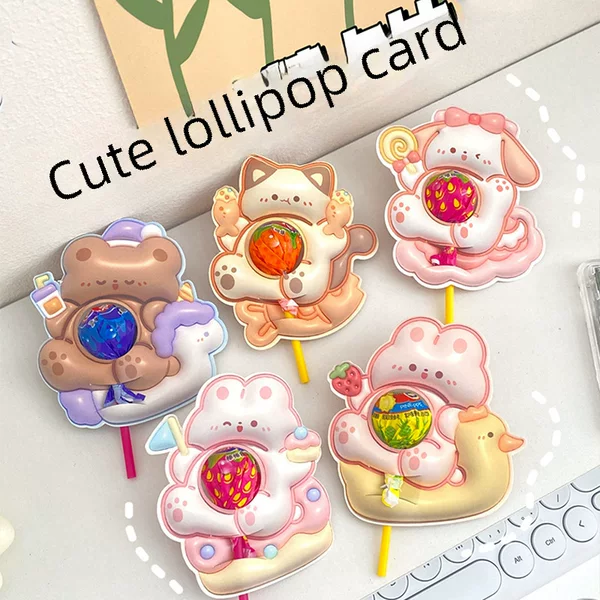 Children's Day Cute Ins-Style Cartoon Pattern Children's Lollipop Decoration Paper Card Creative DIY Decoration Card Insert Card