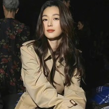 全智贤同款风衣外套女中长款2025年春季新款英伦风双排扣修身外套